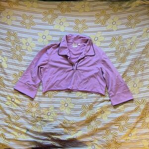 ✨️ Cleo Lavender Cropped Polo Top